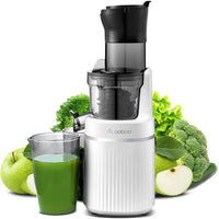 1 x RAW Customer Returns AOBOSI 200W slow juicer, juicer with reverse function and two filter sizes. Vegetable and fruit juicer test winner, multifunctional vegetable and fruit juicer with smart chip. Fruit press - white. - RRP €129.07