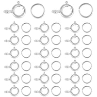 2 x Brand New Sterling silver 925 chain clasp spring clasps, pack of 20 bracelet clasps, silver spring buckle with open jump rings, chain clasps for DIY bracelet necklace jewelry making - RRP €25.16