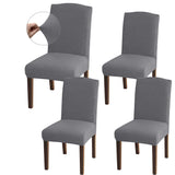 1 x RAW Customer Returns Granbest High Stretch Chair Covers, Universal Fit Jacquard Dining Chair Covers, Removable Chair Protectors for Dining Room, Kitchen, Restaurant and Hotel Set of 4, Light Gray  - RRP €22.18