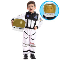 2 x RAW Customer Returns Astronaut Pilot NASA Suit Costume Kit with Helmet Movable Visor for Kids, Boys, Girls, Children Space Role Play Dress up, Classroom, Halloween Party Favors White, Medium  - RRP €92.76