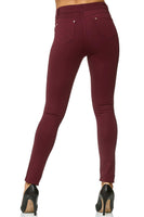 1 x RAW Customer Returns Elara Damen Stretch Hose Skinny Fit Jegging Chunkyrayan H86-5 Wine 48 4XL  - RRP €28.19