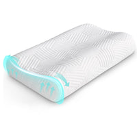 1 x RAW Customer Returns LAMB Height-adjustable memory foam pillow, orthopedic pillow, neck support pillow, sleeping pillow, washable pillowcase, sandwich pillow suitable for back and side position - RRP €25.99