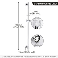 1 x RAW Customer Returns KES shower rod shower rail stainless steel SUS 304 wall rail with shower head holder adjustable rod shower head 100 CM long polished, F209S100-PS - RRP €49.99