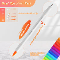 1 x RAW Customer Returns Ohuhu Marker Pens for Journal 40 Colors Dual Brush Pen Felt Tip Pens Water-Based Brush Pens for Adult Artists Calligraphy Drawing Manga Handlettering Pens for Mandalas - RRP €15.73