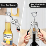 1 x RAW Customer Returns ipow corkscrew multifunctional wine opener wine bottle opener made of zinc alloy for wine bottles, bottle caps, bottles, corks - RRP €8.33