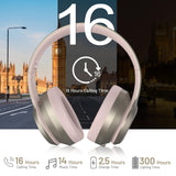 1 x RAW Customer Returns IFECCO Bluetooth Headphones Over-Ear - Wireless Headphones with Microphone, Foldable HiFi Stereo Wireless Headphones for Travel Office Mobile Phone PC Champagne Gold  - RRP €34.99