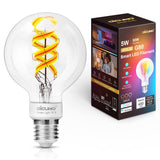 1 x RAW Customer Returns DiCUNO Smart vintage light bulb E27, 5W filament G80 Edison, LED intelligent bulb 450lm, RGBCCT dimmable 2700-6500K, controllable via APP, compatible with Alexa, Echo Dot, Google Home, 230V, 1-pack - RRP €20.16