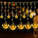 1 x Brand New Herefun Decorative Ramadan Fairy Light, Moon Star LED Lights with 8 Modes, Muslim Ramadan Decoration, LED Curtain Light for Parties, Wedding, Indoor and Outdoor Decorating Ramadan  - RRP €22.8