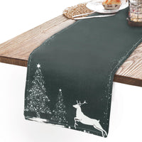 1 x RAW Customer Returns Hjumarayan Green Table Runner Christmas 200cm x 30cm Christmas Table Runner with Deer Motif, Polyester Rectangular Table Runner for Christmas Decoration Winter Table Decoration Green  - RRP €15.12