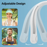 1 x RAW Customer Returns HandFan 5000mAh Neck Fan Battery Neck Fan Portable Fan Bladeless Mini USB Fan for Hiking, Outdoor Sports, Travel, Home, Office, Blue White-3 Speeds  - RRP €34.09