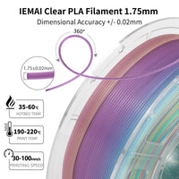 1 x RAW Customer Returns IEMAI Transparent PLA Filament, Rainbow 3D Printer Filament, Multi-Colored Filament PLA 1.75mm, Dimensional Accuracy - 0.02 mm, 1Kg Spool Transparent PLA Rainbow - RRP €25.99