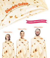 1 x RAW Customer Returns Tortilla Blanket Burrito Blanket 180cm Double-Sided, Giant Round Novelty Taco Blanket Soft Warm Flannel Cuddly Blankets Realistic Food Pattern Creative Gifts for Children Family - RRP €26.99