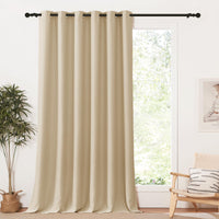 1 x RAW Customer Returns PONY DANCE bedroom curtains with eyelets - 1 piece H 245 x W 200 cm curtain blackout eyelet curtain thermal curtain against cold and heat extra wide curtains, Biscotti Beige - RRP €37.66