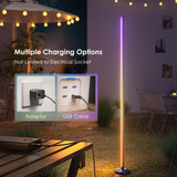 1 x RAW Customer Returns 165cm Octagonal Corner Lights, LED Floor Lamp with Remote Control and App Control, Color Changing Music Decoration Atmosphere, 16 Million Dimmable Lights for Bedroom Living Room Restaurant Shop - RRP €69.99