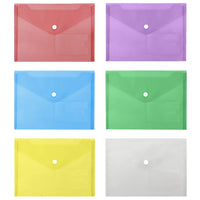 3 x RAW Customer Returns Belle Vous Set of 24 A5 Document Holders in Colorful Plastic - With Button Clasp and Card Holder - Storage Pouch for Home, Office and School - A5 Plastic Pouch for Documents and Envelopes - RRP €62.97