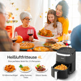 1 x RAW Customer Returns Fabuletta Hot Air Fryer 4L, 9-in-1 Air Fryer, Max 230 Hot Air Fryers, Digital LED Touchscreen AirFryer, Rapid Air and Fat Removal Technology, Preheating, Shake Mode Black  - RRP €100.84