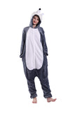 1 x RAW Customer Returns EJsoyo Adult One-Piece Rabbit Sleepwear Lion Animal Puppy Cartoon Costume and Teens Pajamas Unisex Christmas Halloween Cosplay S, Wolves - RRP €36.29