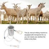 1 x RAW Customer Returns Hztyyier Goat Milking Machine, 2L Milk Machine Manual Goat Milker Stainless Steel Bottle Portable Milking Kit for Milk Plant Farm - RRP €50.46