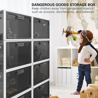 1 x RAW Customer Returns Lockable Box, Large Locking Box for Snack, Cell Phone, Prison, Food and Medicines as well as for Safe Storage of Items at Home - Transparent - RRP €28.22