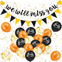 7 x Brand New Farewell party decoration, we will miss you decoration, 35 pieces retirement decoration set, retirement banner good luck balloons for retirement party job change and farewell party - RRP €56.35