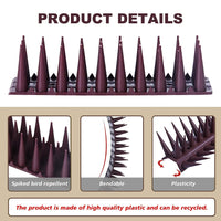 1 x RAW Customer Returns 12 plastic bird deterrents, 5.16M pigeon deterrent spikes, 3 rows of bird deterrents, pigeon deterrents, cat spikes, pigeon spikes, pigeon protection, bird protection spikes,  fences, walls, windowsills - RRP €17.68