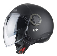 1 x RAW Customer Returns  NZI - RINGWAY Open Jet Motorcycle Helmet with Interior Sunscreen Sizes XS to XXXL Matte Black, M 57-58 cm.  - RRP €101.41