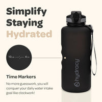 1 x RAW Customer Returns Hydracy Drinking Bottle with Straw and Time Marker - 2L Water Bottle - BPA-Free Drinking Bottle - Leak-Proof Sports Bottle - Condensation-Free for Sports and Outdoors - RRP €27.97