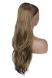 1 x RAW Customer Returns PORSMEER Long Braid Ponytail Hairpiece Hair Extensions with Drawstring Long Straight Wavy Natural Synthetic Hair Ponytail Extensions Brown for Women 65cm - RRP €21.55