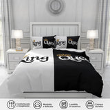 1 x RAW Customer Returns VTRXEG bed linen 220x240 king and queen, black and white couple bed linen, soft cozy microfiber duvet cover king queen, with zipper 1 duvet cover and 2 pillowcases A, 220x240cm  - RRP €39.99