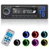 1 x RAW Customer Returns Car radio Bluetooth 5.0, Avylet car radio with Bluetooth hands-free system, 7 colors FM car radio 1 Din with 2 USB AUX SD card MP3 player - RRP €29.99