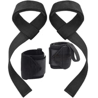 1 x Brand New Lifting Straps Wrist Wraps Set, 1 Pair Wrist Bandages 1 Pair Traction Pull Aids Combo, Perfect for Fitness Strength Training Weightlifting Bodybuilding PowerLifting - RRP €36.0