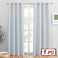 1 x RAW Customer Returns PONY DANCE Curtains Living Room Modern Blackout Curtain 1 Piece H 210 x W 132 cm Door Curtain with Eyelets Opaque Curtains Eyelet Curtain Thermal Curtain Bedroom, Grey-white - RRP €25.95