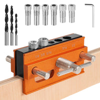 1 x RAW Customer Returns FERSTALO Self-Centering Dowel Jig Set Drilling Template Doweling Aid Doweling Jig Kit Pocket Hole Jig Kit for Woodworking Carpenter Surface Connections and Exact Dowel Holes - RRP €37.3