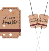 1 x RAW Customer Returns 100 Kraft Paper Wedding Sparkler Labels, Metallic Sparkler Covers with Match Striker Strips for Anniversary Parties Graduation Birthday Engagement Event - RRP €19.67