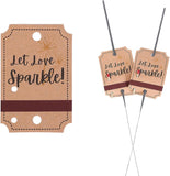 1 x RAW Customer Returns 100 Kraft Paper Wedding Sparkler Labels, Metallic Sparkler Covers with Match Striker Strips for Anniversary Parties Graduation Birthday Engagement Event - RRP €19.67