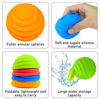 9 x Brand New Lets Joy Reusable Water Balloons, 12 Pack Silicone Water Balloons Water Toys, Colorful Silicone Water Balloons, Self-Closing Water Bombs, Quick-Fill Water Bomb Set, Pool Parties - RRP €79.83