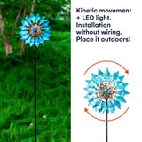 1 x RAW Customer Returns Solar Windmill New Azure 75in Solar Powered Glass Globe Kinetic Dual Alignment Multicolor LED Lighting Patio, Lawn, Garden Garden Wind Chime - RRP €53.99