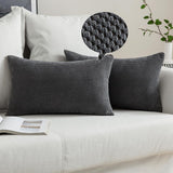 1 x RAW Customer Returns MIULEE Set of 2 cushion covers, decorative cushions, grainy decorative cushion covers, sofa cushions, decorative cover, soft decorative cushions for living room, bedroom, 40 x 60 cm, dark grey - RRP €21.31