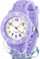 1 x RAW Customer Returns TENOCK Children s Watch Girl Boy 30M 3ATM Waterproof Analogue Wrist Watch Kids for Age 3-10 Gifts for Back to School Season Christmas Birthdays Purple - RRP €16.99