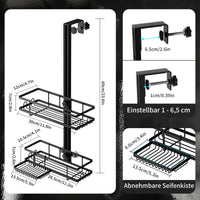 7 x Brand New MAYZOLOP hanging shower shelf, shower shelf without drilling, black, hanging shower shelf with 2 height-adjustable shower baskets, shampoo holder for shower, hanging shower basket with soap holder - RRP €279.93