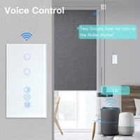 1 x RAW Customer Returns BSEED Alexa light switch with roller shutter switch, 2 way 1 way WiFi touch switch remote control with Smart Life Tuya APP, smart roller shutter switch works with Alexa, Google Home, smart blind switch white - RRP €42.04