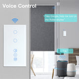 1 x RAW Customer Returns BSEED Alexa light switch with roller shutter switch, 2 compartment 1-way WiFi touch switch remote control with Smart Life Tuya APP, smart roller shutter switch works with Alexa, Google Home, smart blind switch white - RRP €42.35