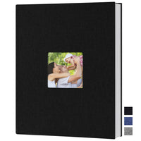 1 x RAW Customer Returns Benjia photo album slip-in album A4 portrait format 100 pages covers, linen cover photo album for inserting 100 A4 photos black - RRP €17.57