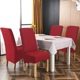 1 x RAW Customer Returns Jaotto Chair Covers Set of 6 Stretch, XL Chair Covers Washable Elastic, Stretch Chair Protector Large Chair Covers for Dining Room Office Dining Room Hotel Banquet Red Wine, Set of 6  - RRP €31.99