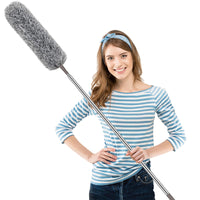 24 x Brand New NileHome Microfiber Duster with Extension Pole, 30-100 Feather Duster for Cleaning with Washable and Bendable Head, Ceiling Fan Duster for High Ceilings, Furniture, Spider Web - RRP €241.68