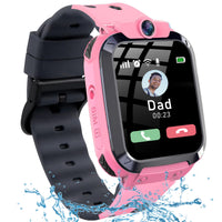 1 x RAW Customer Returns GPS children s smartwatch, children s smartwatch with GPS and SIM voice chat SOS IP68 waterproof electric fence game camera alarm clock Clacss mode touchscreen, smartwatch for boys girls 3-12 years gift - RRP €30.24