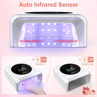 1 x RAW Customer Returns Nailgirls Rechargeable 150W UV LED Nail Lamp 4 Timers Auto Sensor LCD Display Removable Screen Magnetic LED Plate Gel Nail Lamp Finger Toe - RRP €52.99