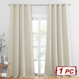 1 x RAW Customer Returns PONY DANCE Thermal Insulated Blackout Curtain 1 Piece Bedroom Curtains Cold and Heat Insulating Curtains Long Window Curtains for Living Room, 140x260 CM Width x Height , Light Beige - RRP €22.38