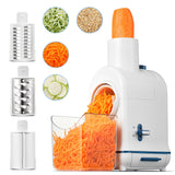 1 x RAW Customer Returns Electric vegetable cutter, Aobosi electric cheese grater and electric vegetable slicer with large filling shaft for whole carrots, potatoes, 3 inserts and quiet motor, storage box upgrade - RRP €68.84