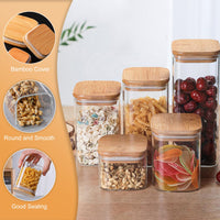 1 x RAW Customer Returns Lighterday 4.1500ML storage jars with lids, square glass containers with lids, storage jars with lids, airtight storage jars for kitchen for cornflakes, spaghetti, pasta, flour 4 pieces 1500 ml  - RRP €31.3